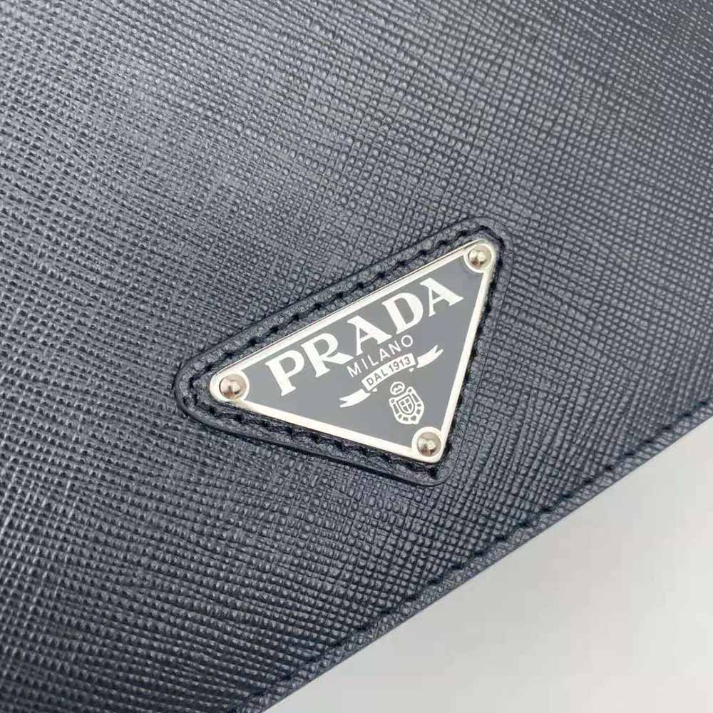 Prada Women Nylon and Saffiano Leather Shoulder Bag-Black - image 8