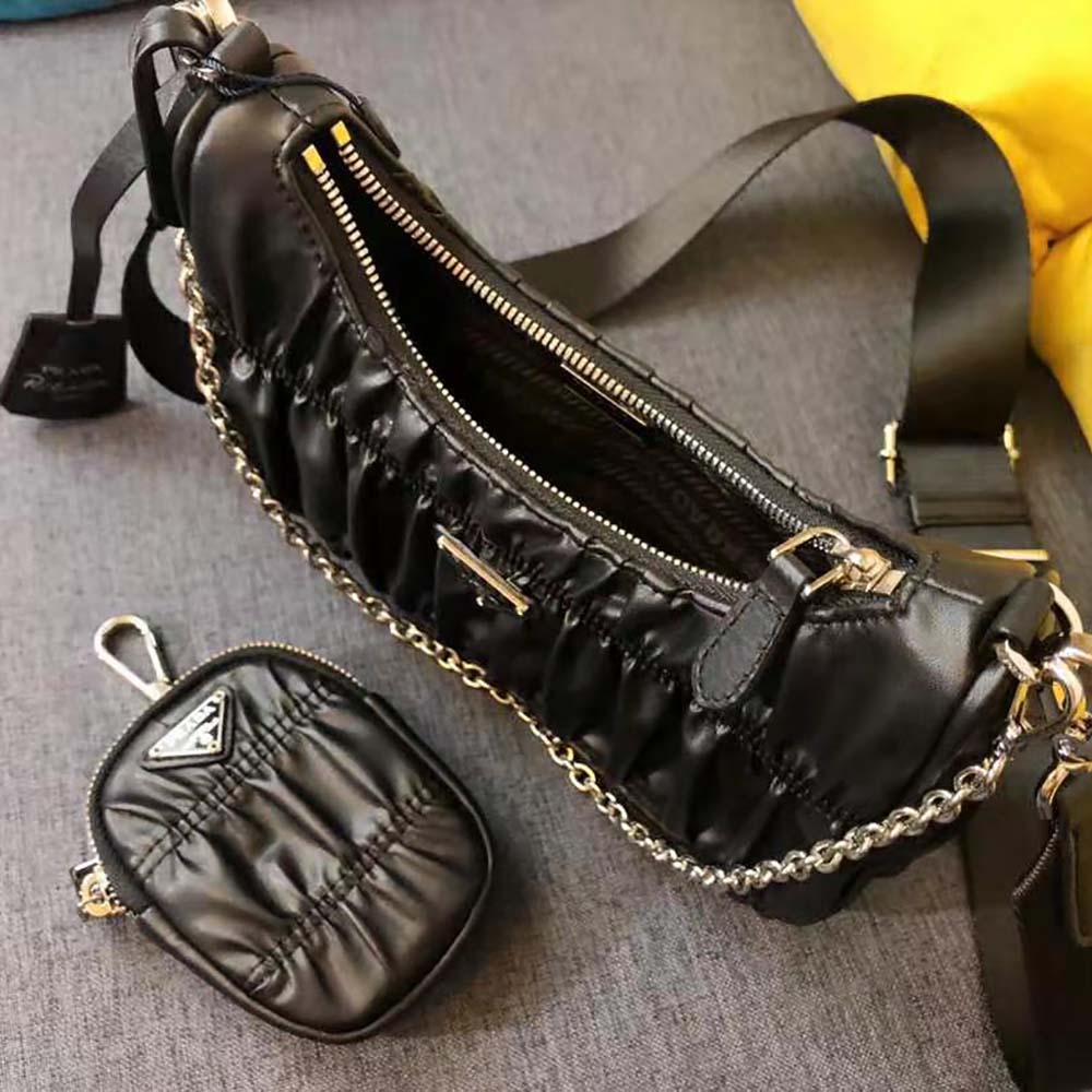 Prada Women Prada Re-Edition 2005 Nappa Gaufre Bag-Black - image 8