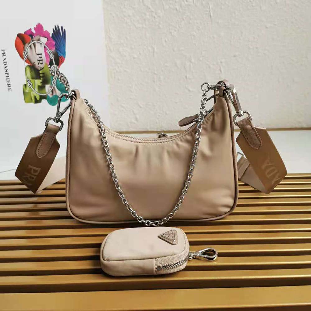 Prada Women Prada Re-Edition 2005 Nylon Bag-Pink - image 4