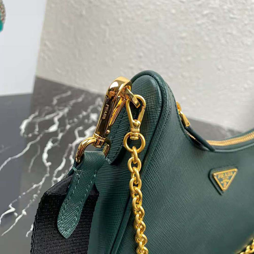 Prada Women Prada Re-Edition 2005 Saffiano Leather Bag-Green - image 8