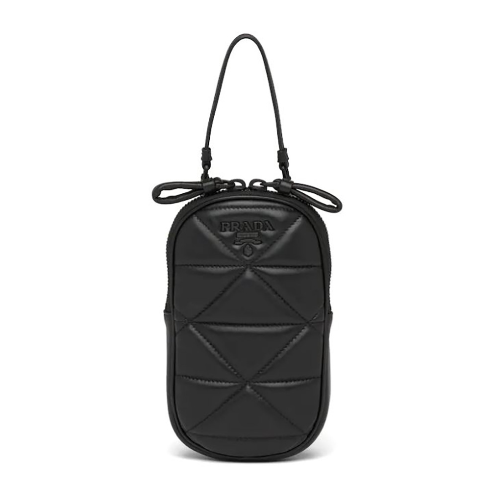 Front view of Prada Women Prada Spectrum Mini-Bag-Black with flap closed