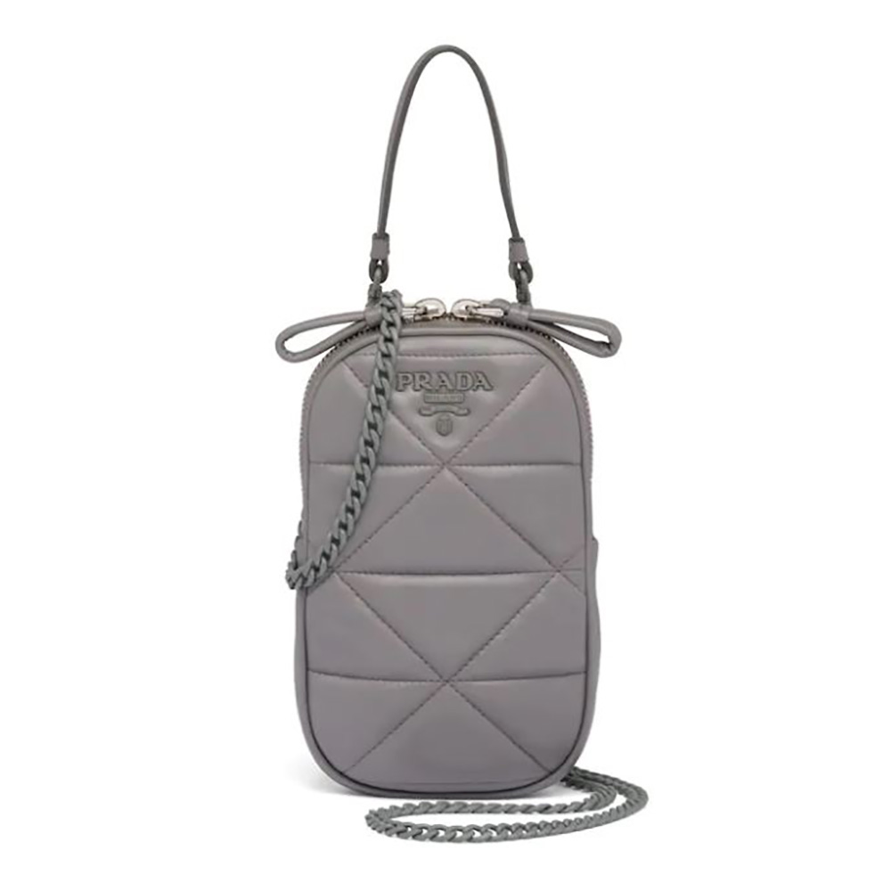 Front view of Prada Women Prada Spectrum Mini-Bag-Grey showing logo