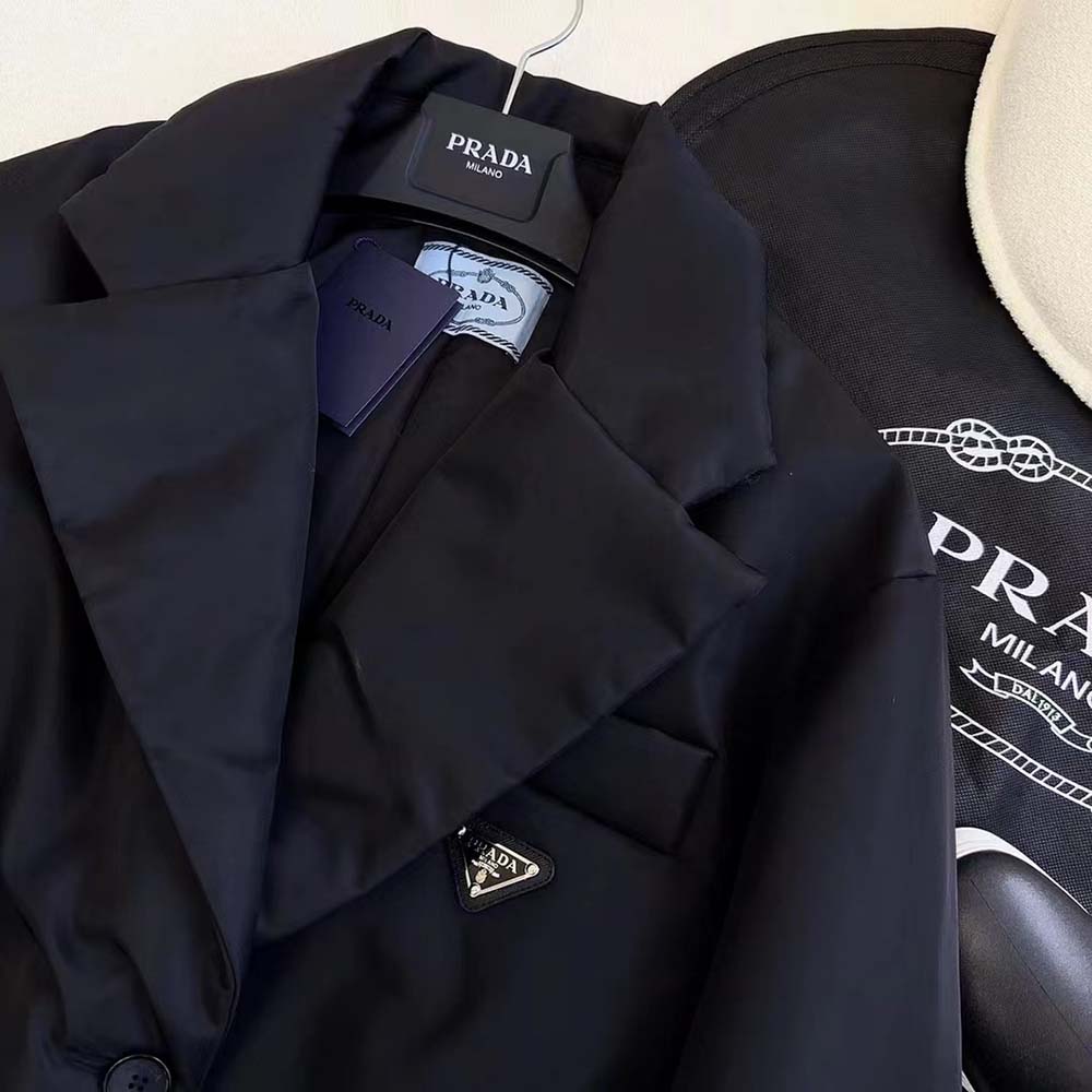 Prada Women Re-Nylon Gabardine Puffer Jacket-Black - image 9