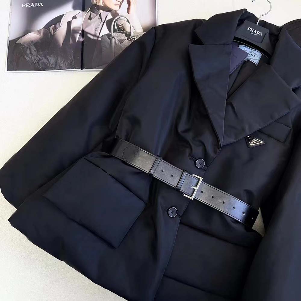 Prada Women Re-Nylon Gabardine Puffer Jacket-Black - image 7