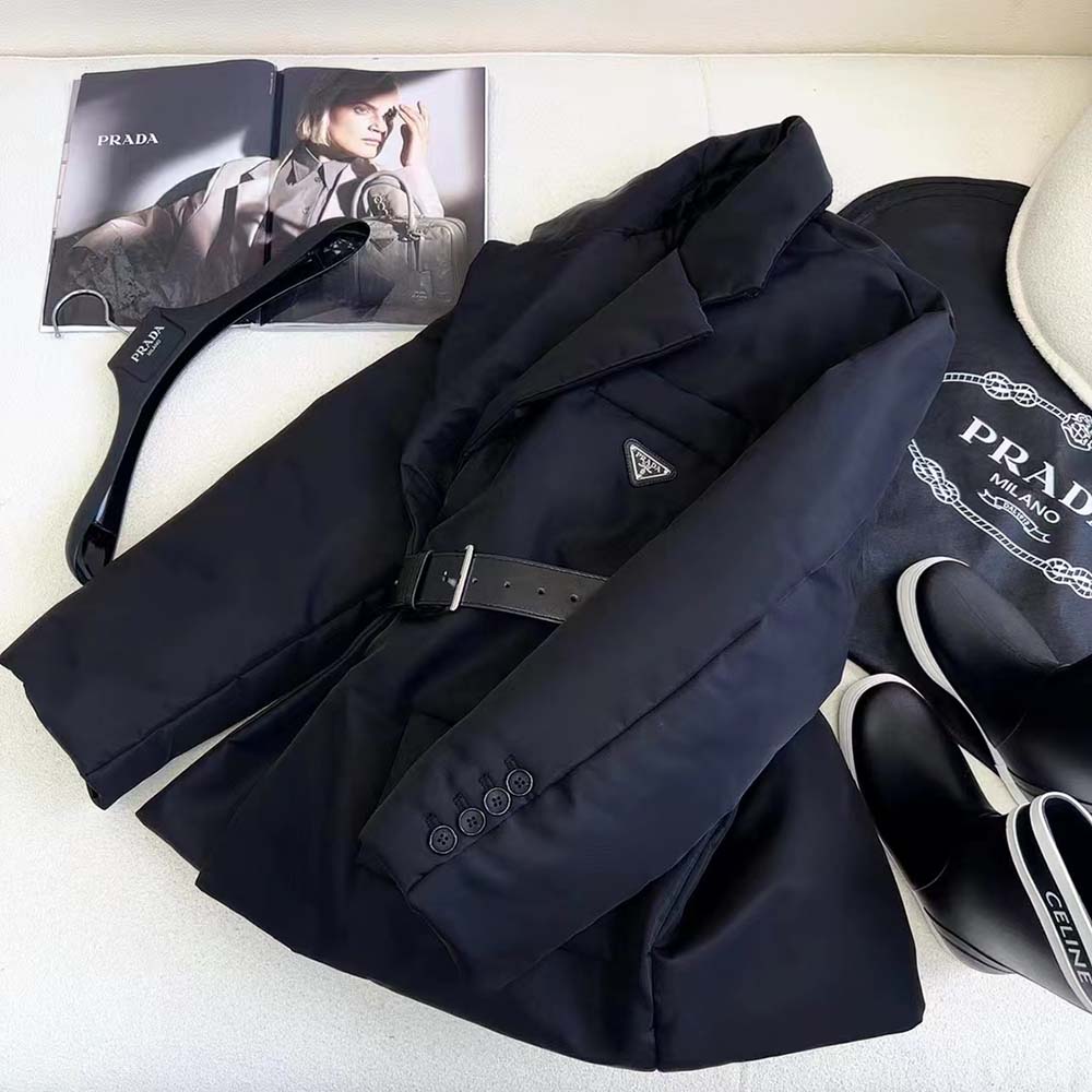 Prada Women Re-Nylon Gabardine Puffer Jacket-Black - image 6