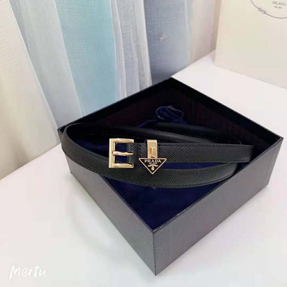 Prada Women Saffiano Leather Belt-Black - image 10
