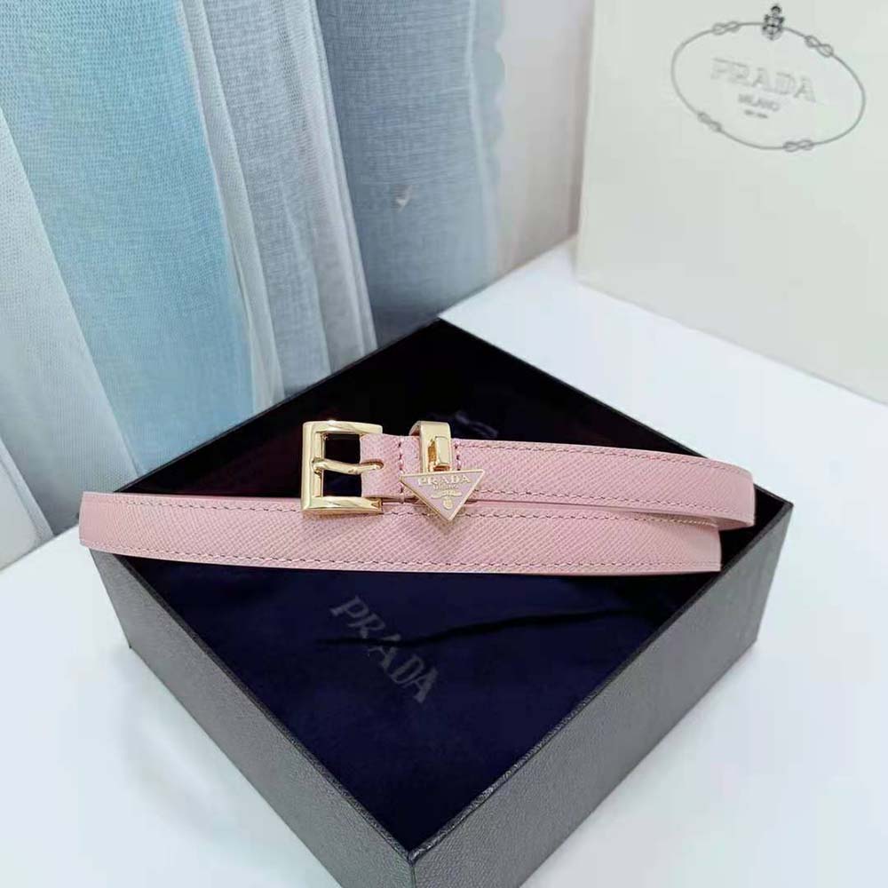 Prada Women Saffiano Leather Belt-Pink - image 10