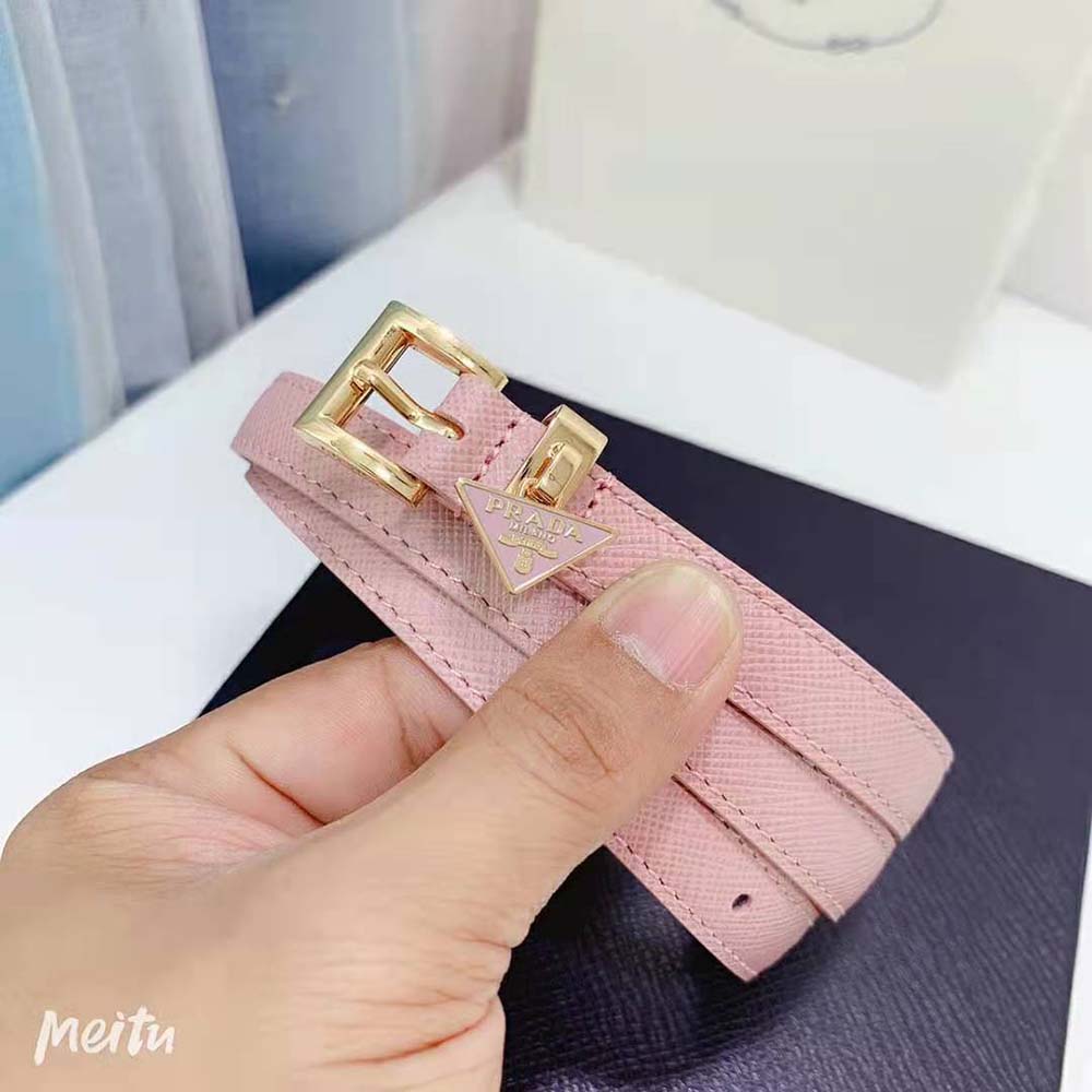Prada Women Saffiano Leather Belt-Pink - image 4