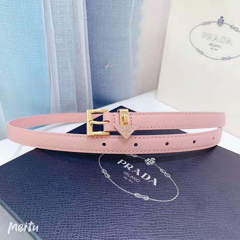 Prada Women Saffiano Leather Belt-Pink - image 5