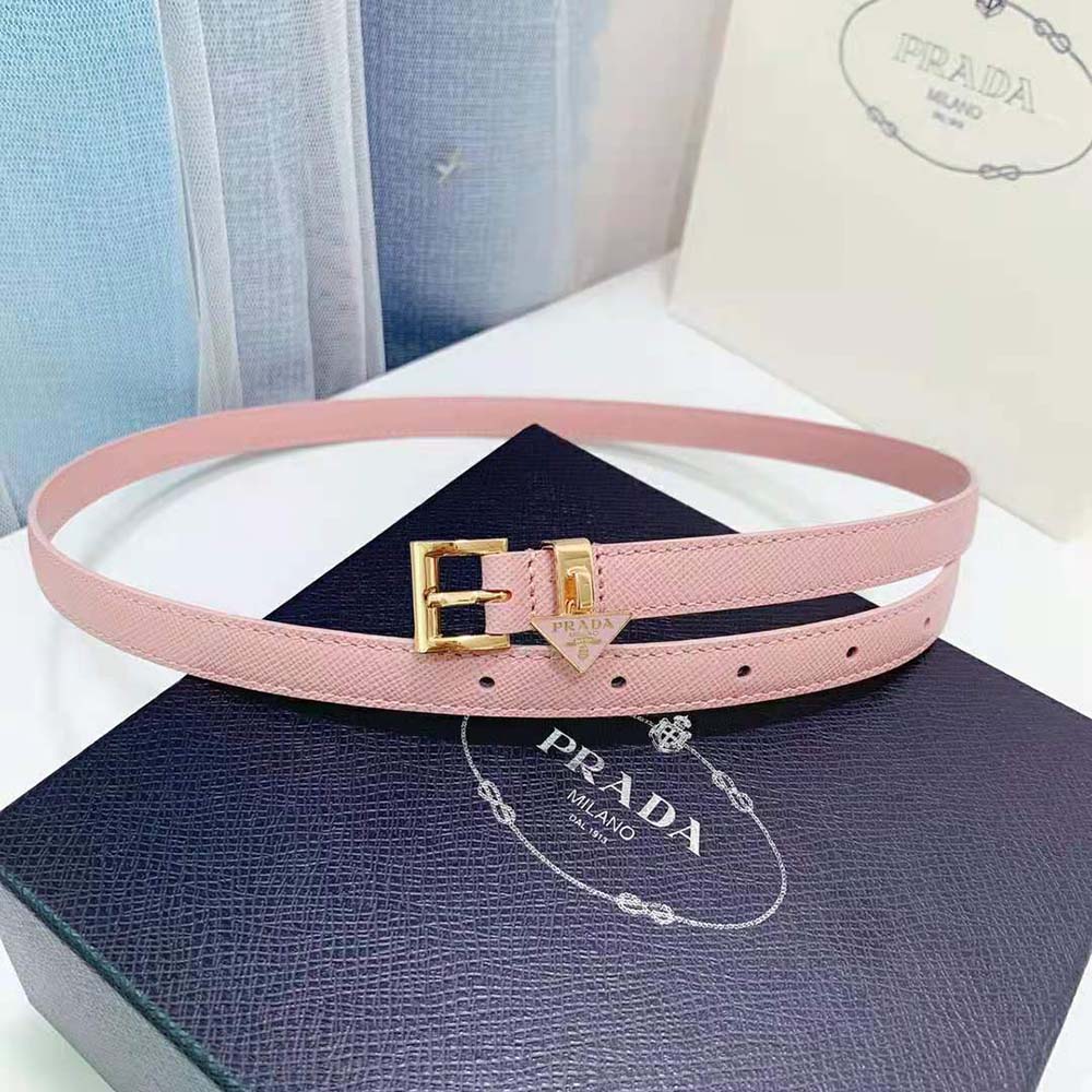 Prada Women Saffiano Leather Belt-Pink - image 6
