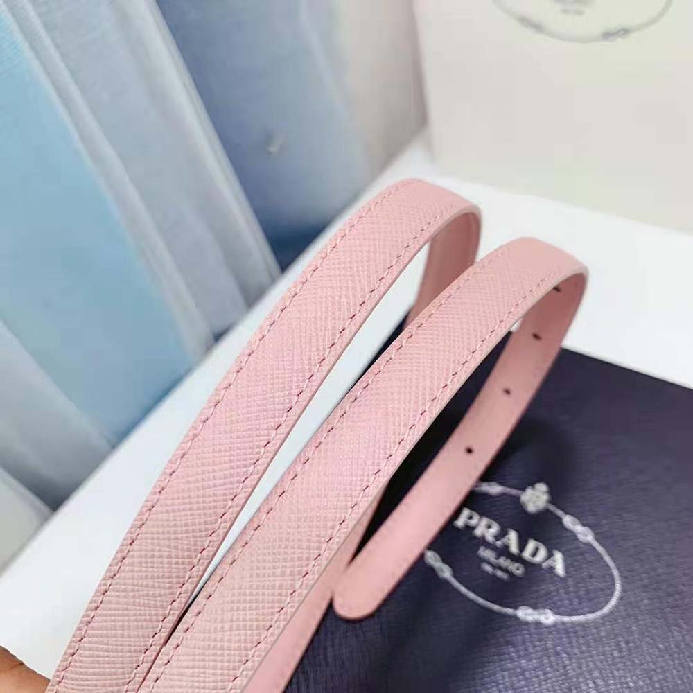 Prada Women Saffiano Leather Belt-Pink - image 7