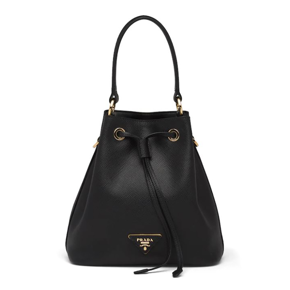 Prada Women Saffiano Leather Bucket Bag-Black