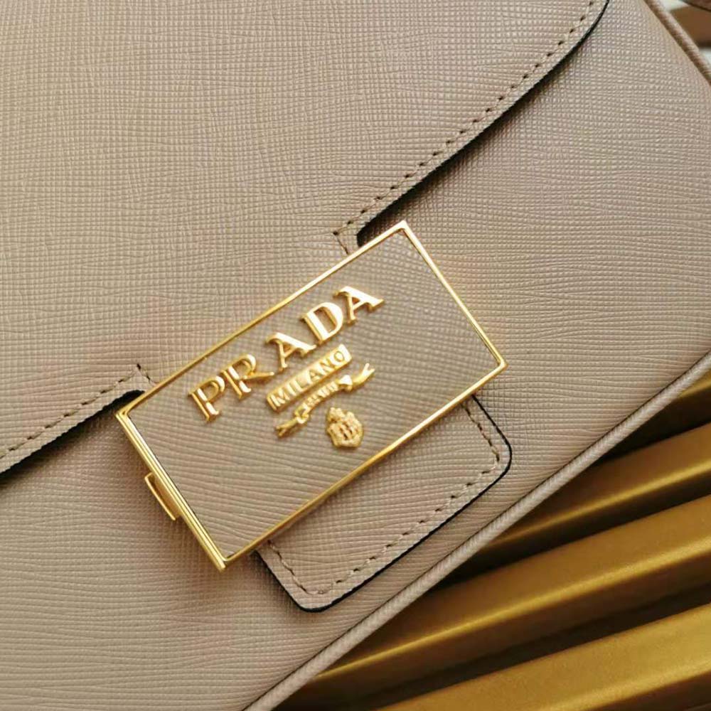 Prada Women Saffiano Leather Prada Embleme Bag-Pink - image 8