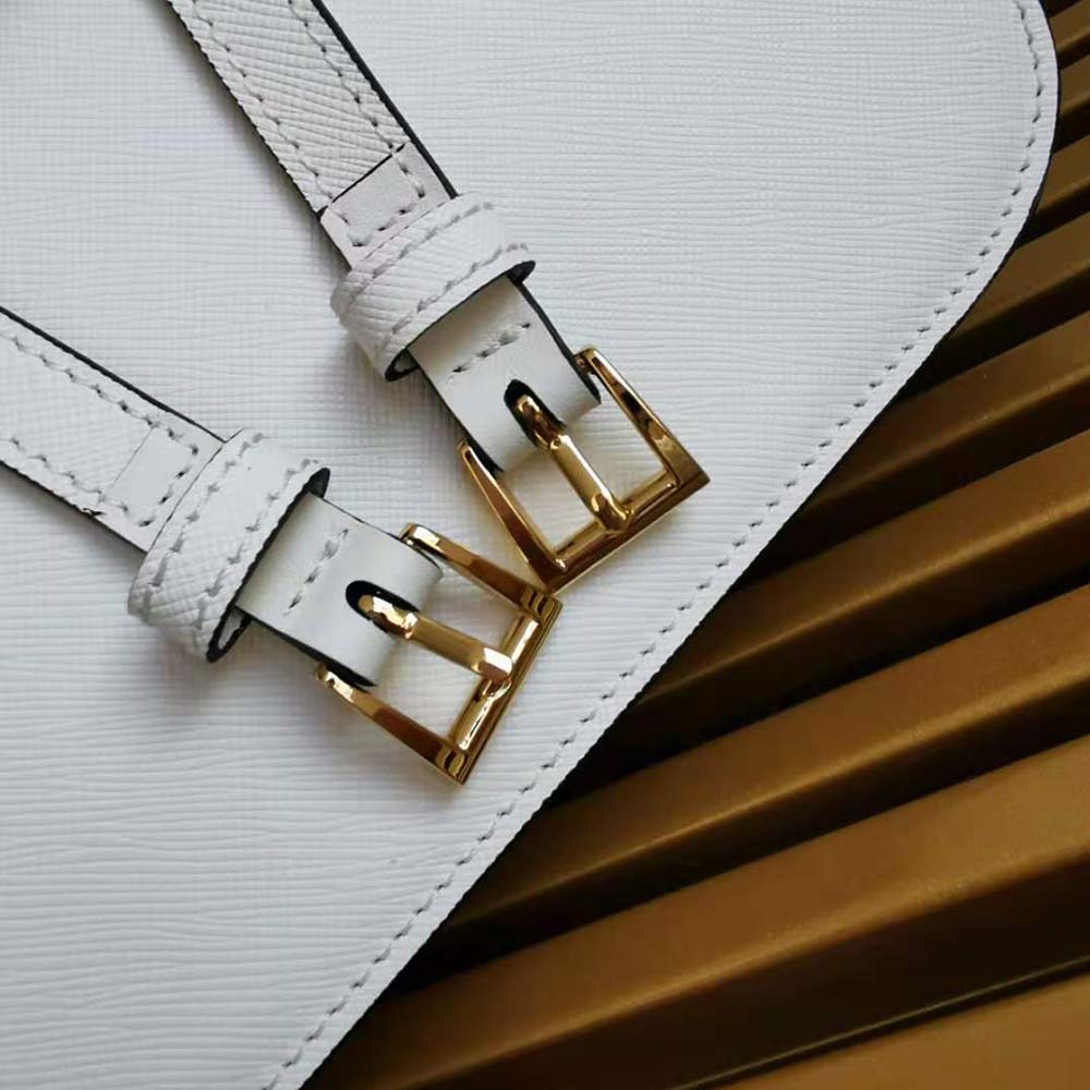 Prada Women Saffiano Leather Prada Embleme Bag-White - image 7