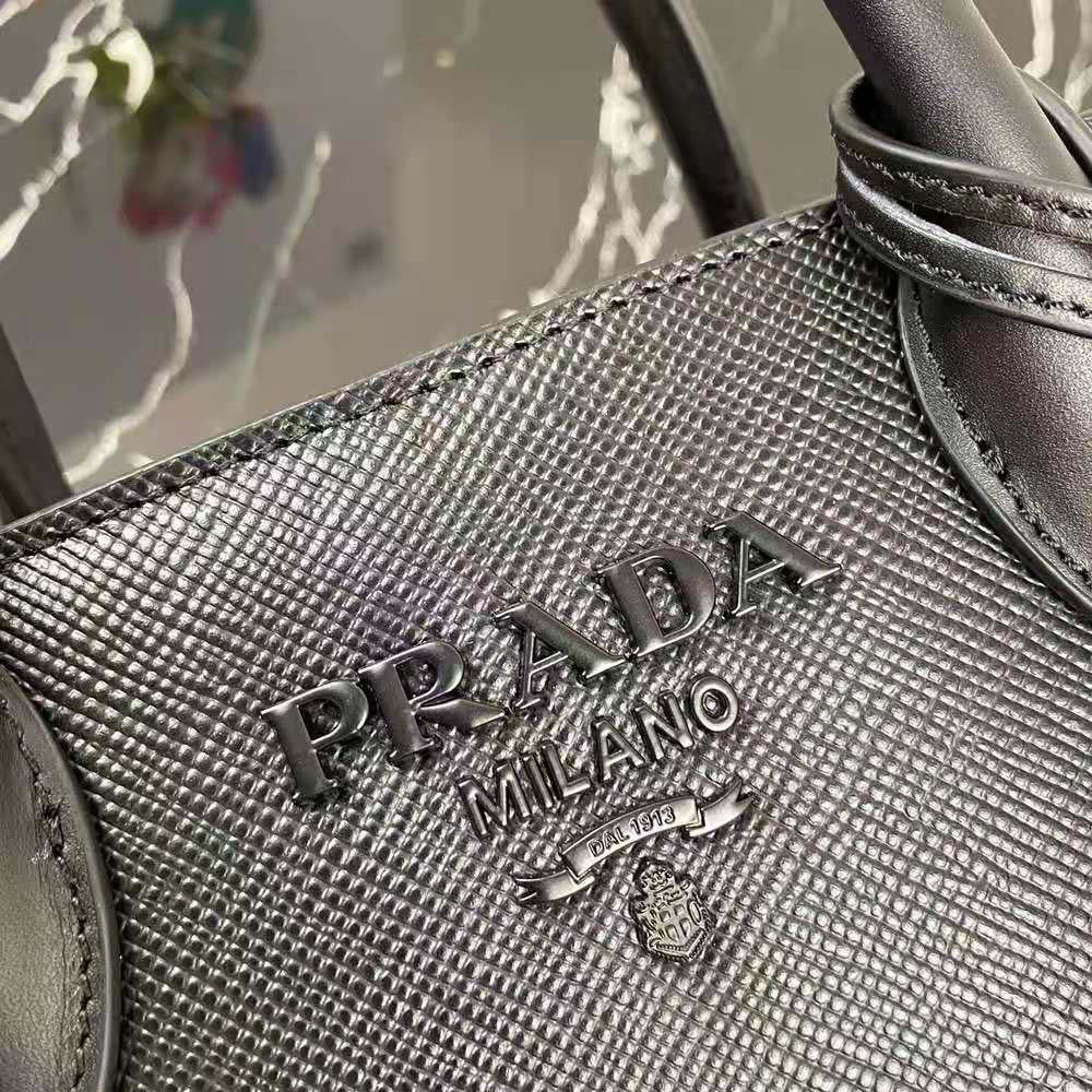 Prada Women Monochrome Saffiano Leather Bag-Black - image 10