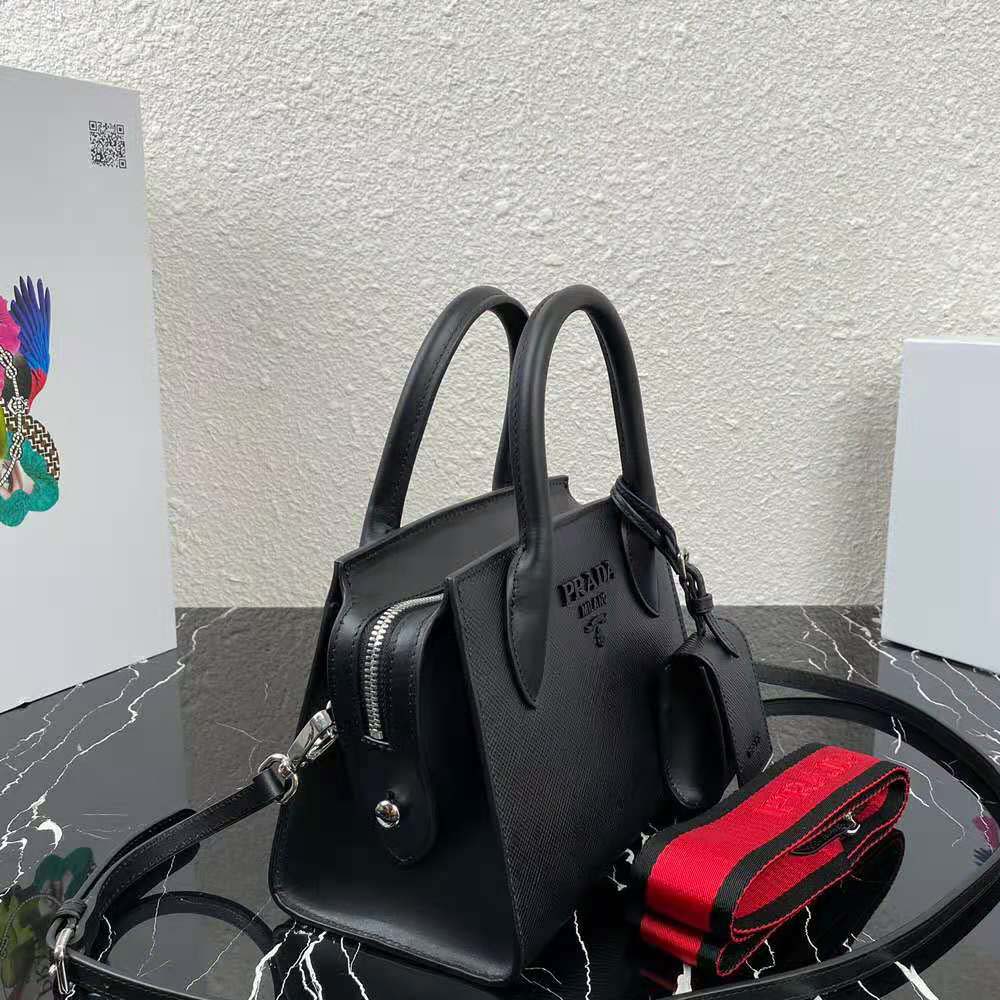 Prada Women Monochrome Saffiano Leather Bag-Black - image 4