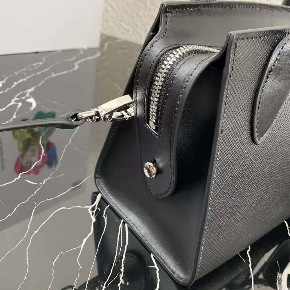 Prada Women Monochrome Saffiano Leather Bag-Black - image 8