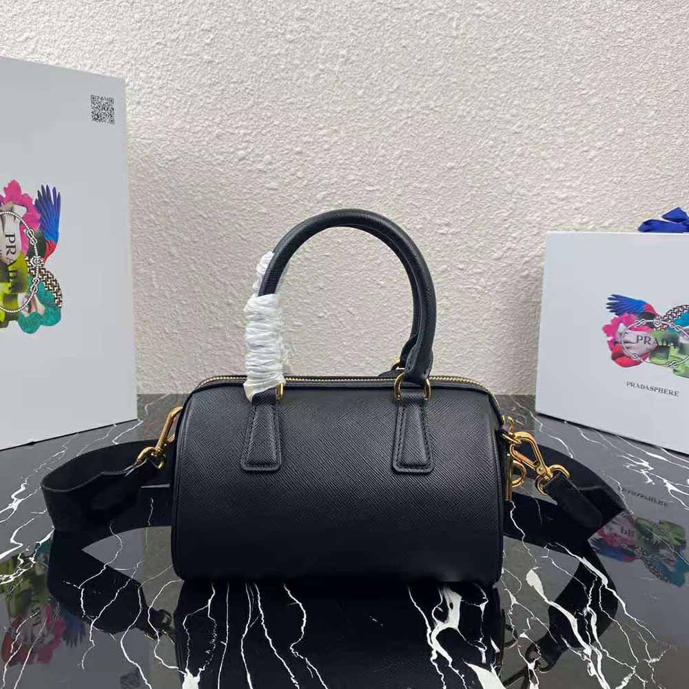 Prada Women Saffiano Leather Top-handle Bag-Black - image 4
