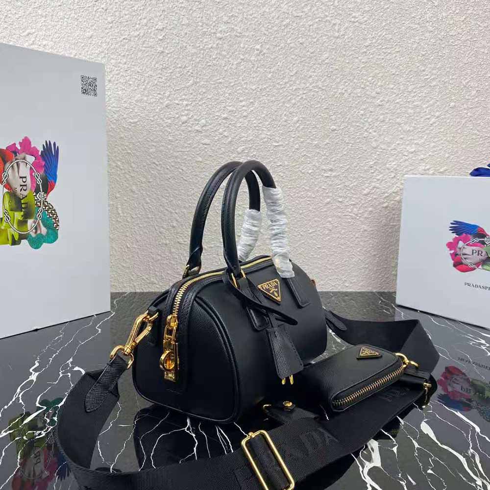 Prada Women Saffiano Leather Top-handle Bag-Black - image 5