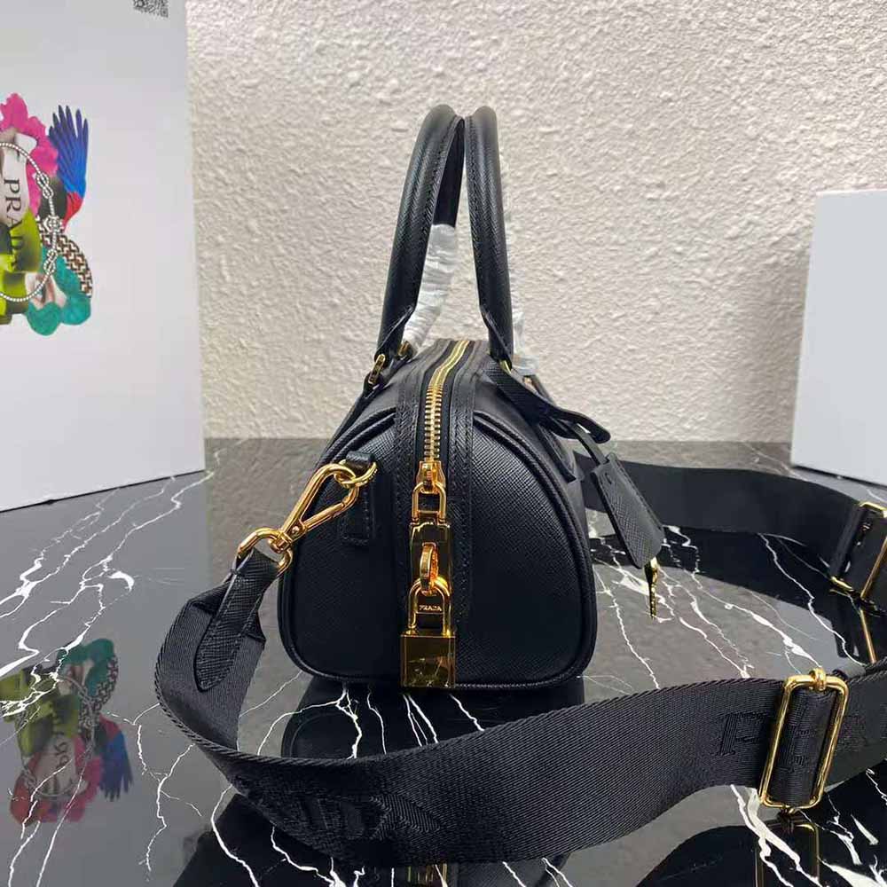 Prada Women Saffiano Leather Top-handle Bag-Black - image 7