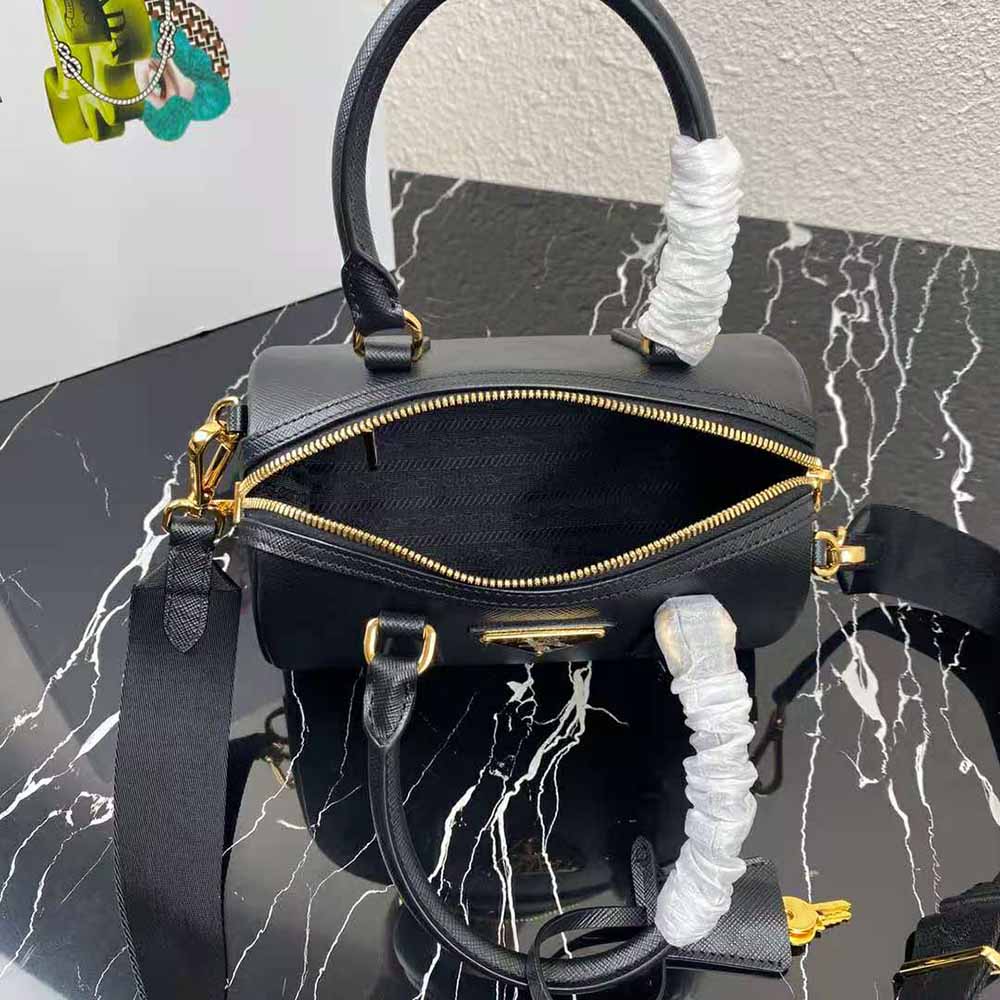 Prada Women Saffiano Leather Top-handle Bag-Black - image 8