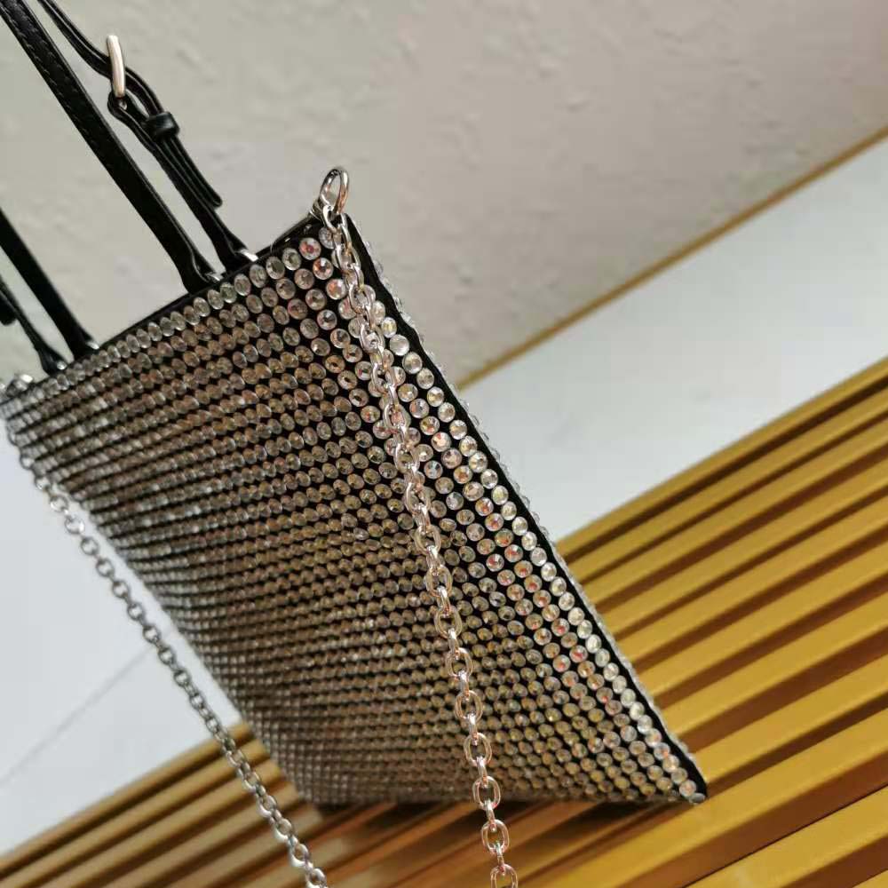 Prada Women Satin Handbag with Decoration-Silver - image 6