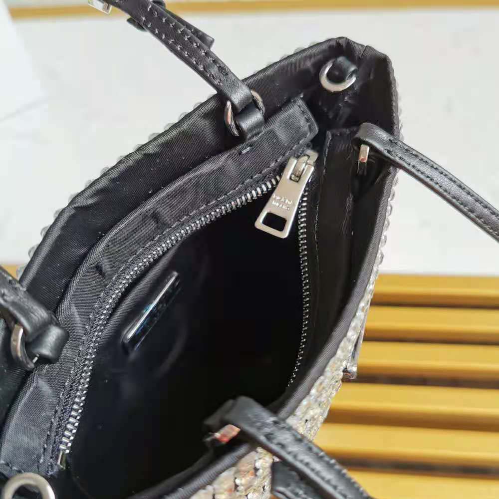 Prada Women Satin Handbag with Decoration-Silver - image 8