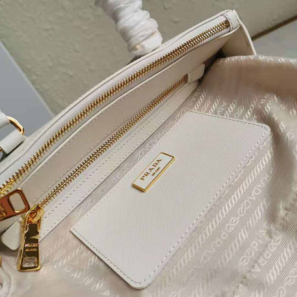 Prada Women Small Saffiano Leather Prada Galleria Bag-White - image 10