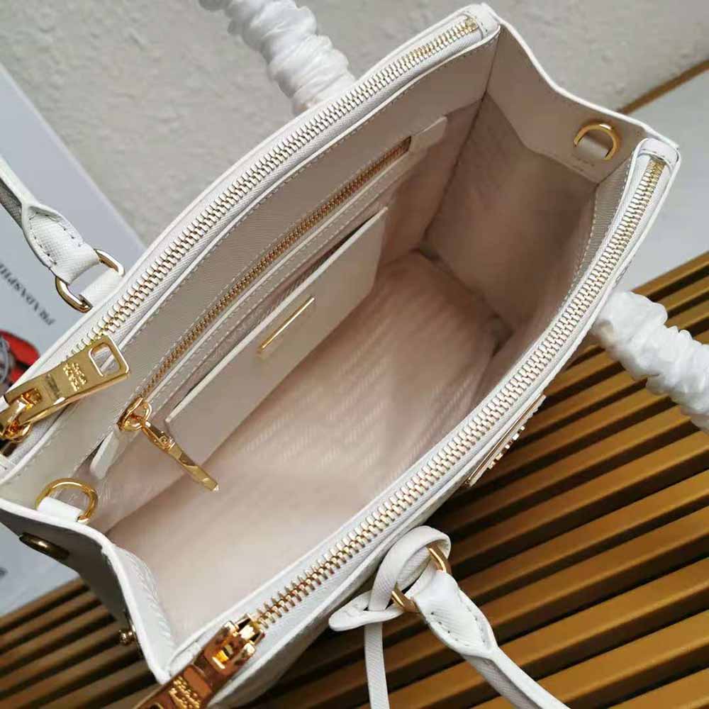 Prada Women Small Saffiano Leather Prada Galleria Bag-White - image 8
