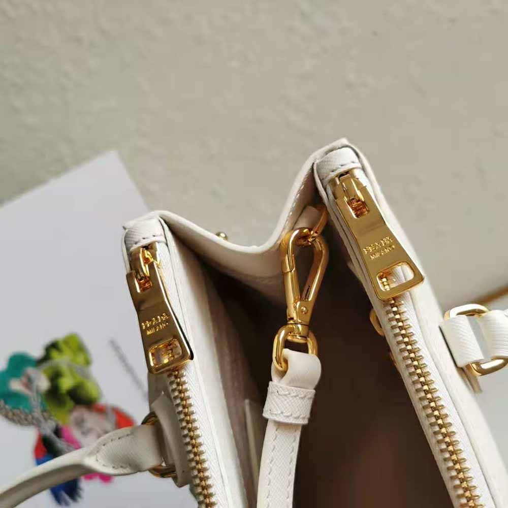 Prada Women Small Saffiano Leather Prada Galleria Bag-White - image 9