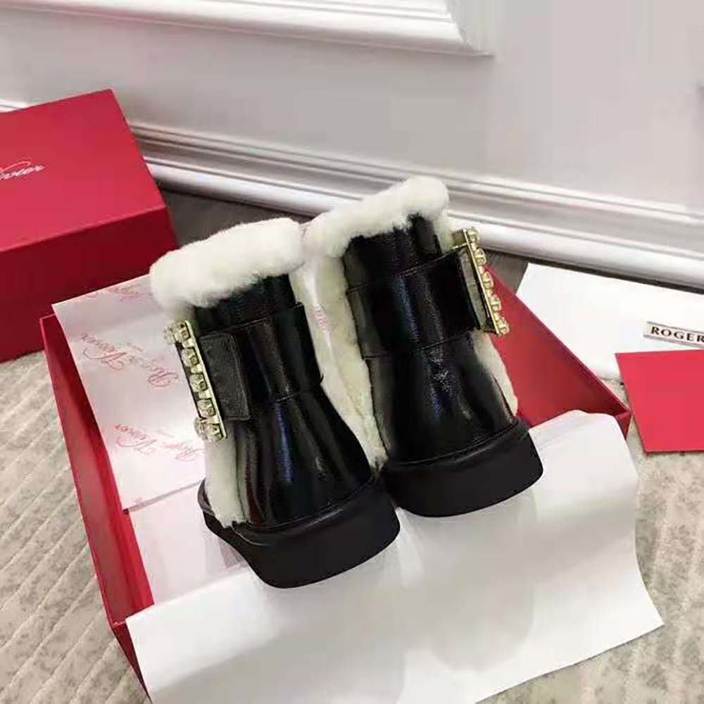 Roger Vivier Winter Viv’ Strass Buckle Booties in Patent Leather - image 9