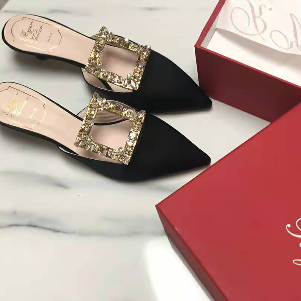 Roger Vivier Women Broche Vivier Buckle Mules in Satin 4.5 cm Heel-Black - image 6
