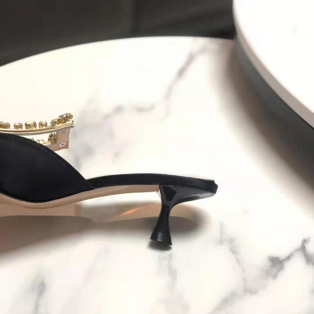 Roger Vivier Women Broche Vivier Buckle Mules in Satin 4.5 cm Heel-Black - image 9