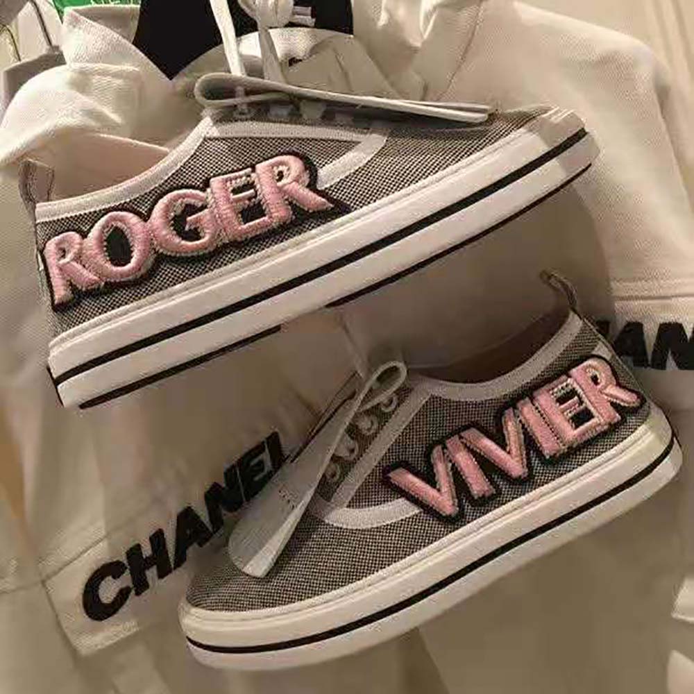 Roger Vivier Women Call Me Vivier Patch Sneakers-Silver - image 4