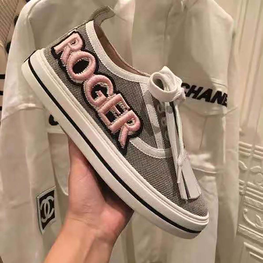 Roger Vivier Women Call Me Vivier Patch Sneakers-Silver - image 7