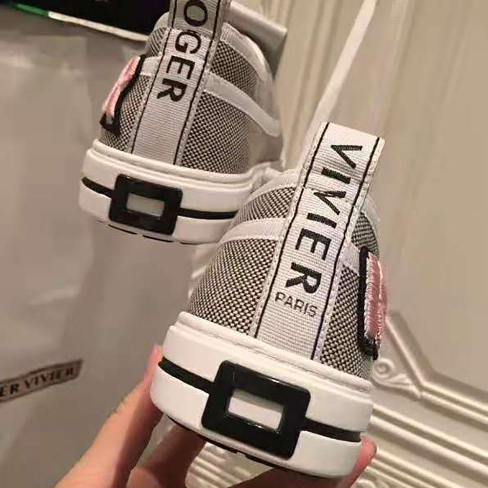 Roger Vivier Women Call Me Vivier Patch Sneakers-Silver - image 8