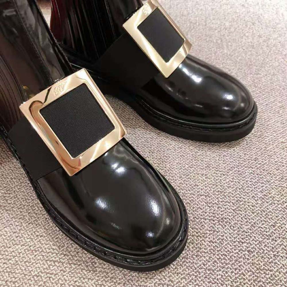 Roger Vivier Women Chelsea Viv’ Rangers Metal Buckle Ankle Boots-Black - image 5