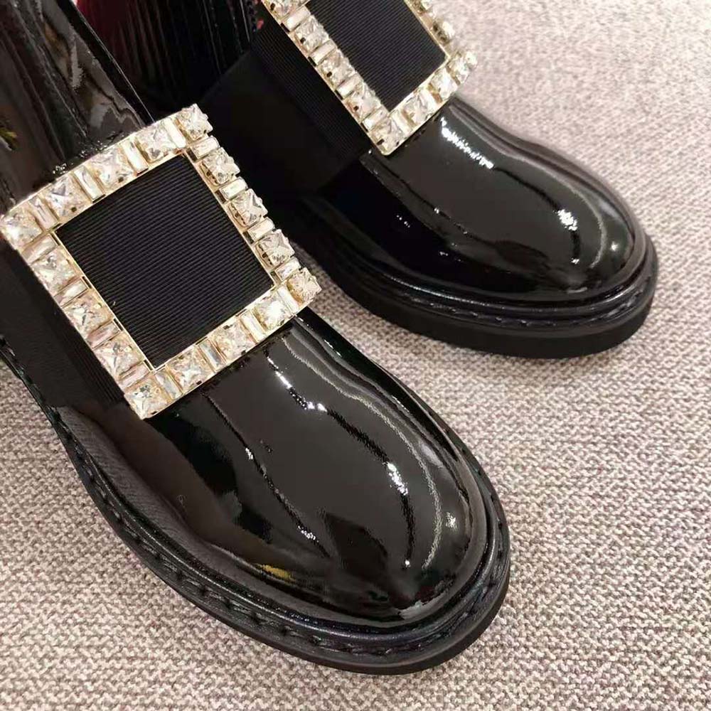 Roger Vivier Women Chelsea Viv’ Rangers Strass Buckle Ankle Boots-Black - image 5