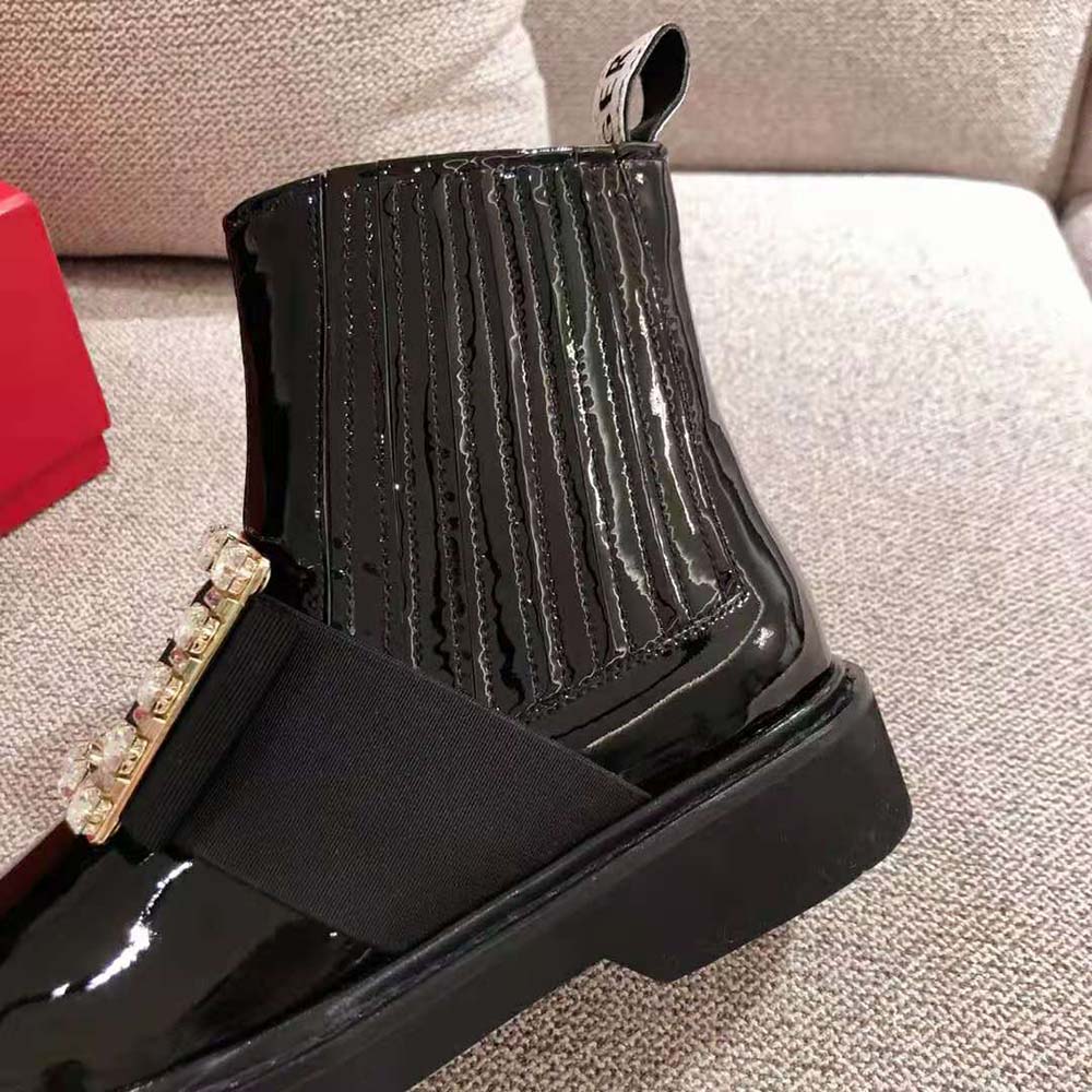 Roger Vivier Women Chelsea Viv’ Rangers Strass Buckle Ankle Boots-Black - image 6