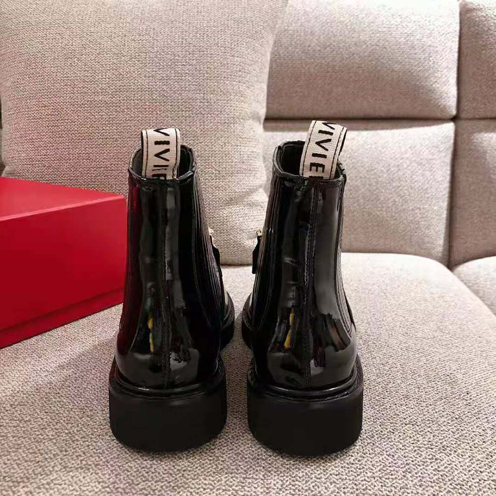 Roger Vivier Women Chelsea Viv’ Rangers Strass Buckle Ankle Boots-Black - image 7