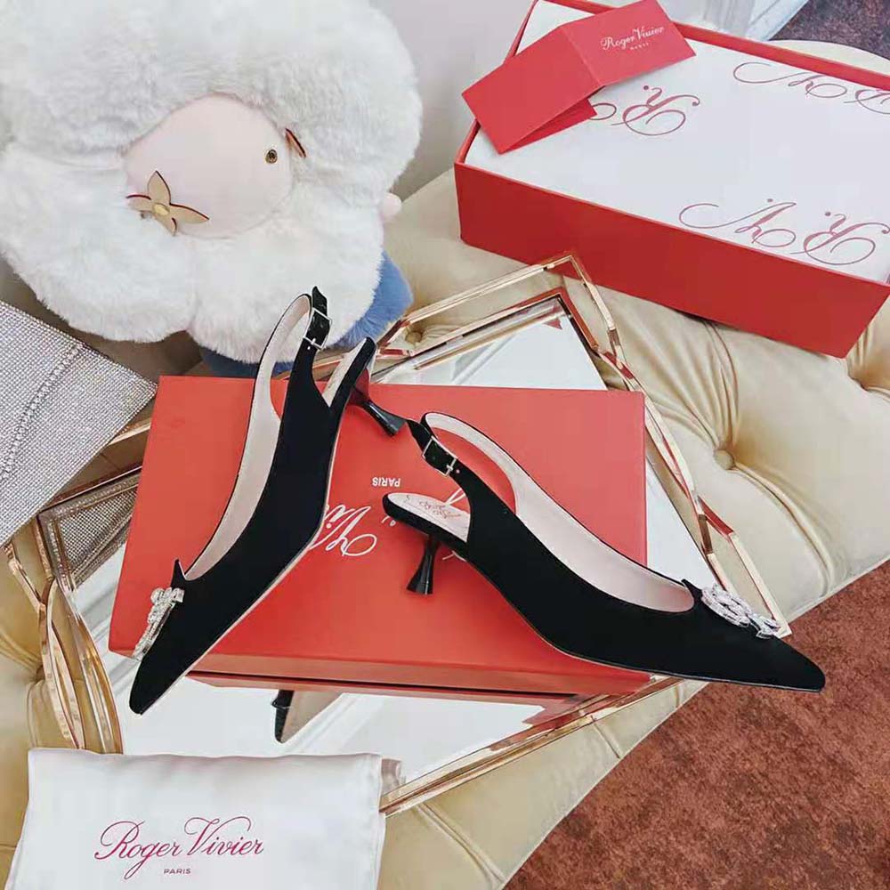 Roger Vivier Women I Love Vivier RV Jewel Slingback Pumps in Suede - image 9