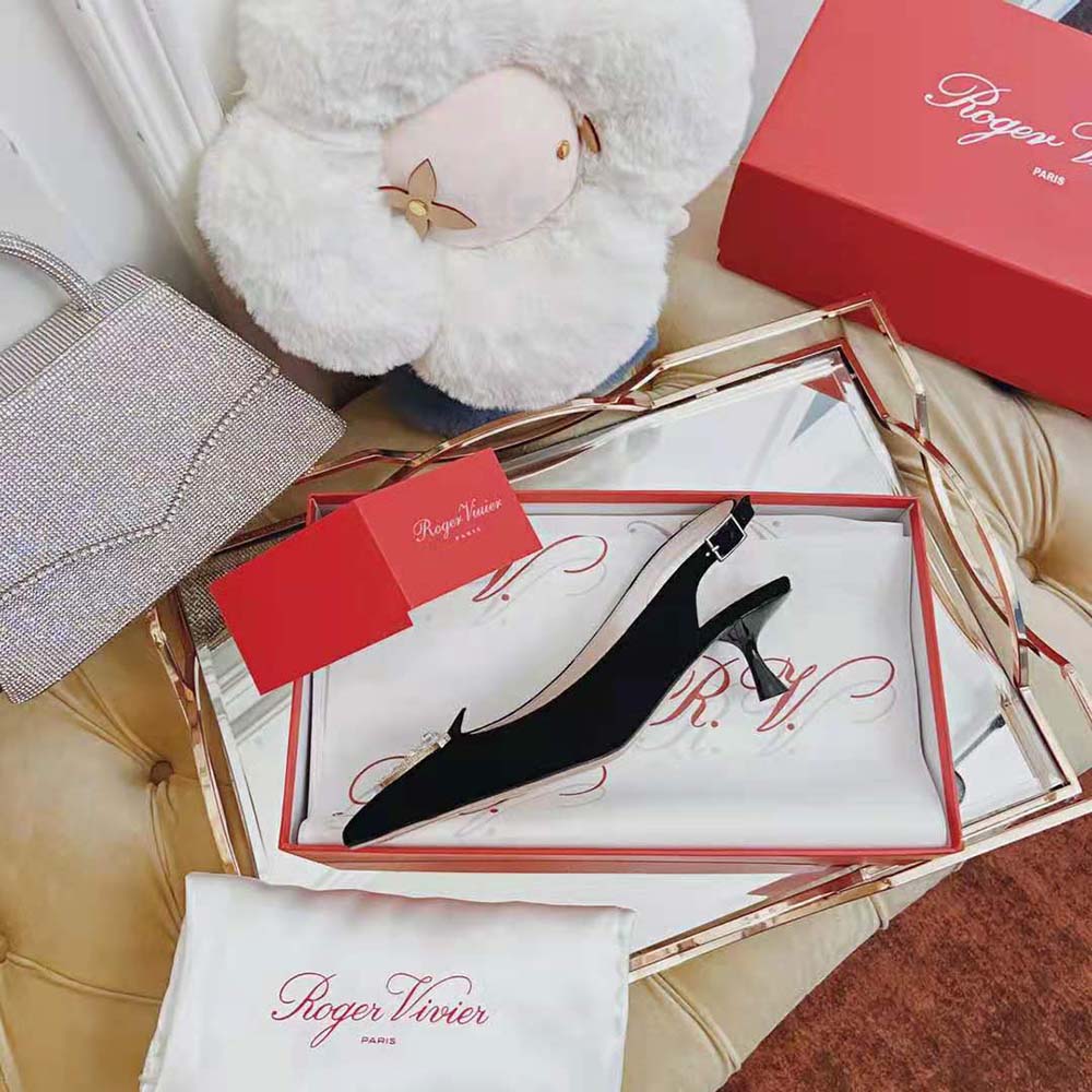 Roger Vivier Women I Love Vivier RV Jewel Slingback Pumps in Suede - image 6