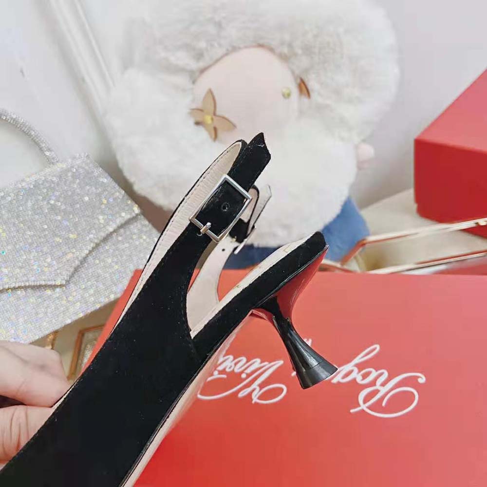 Roger Vivier Women I Love Vivier RV Jewel Slingback Pumps in Suede - image 5