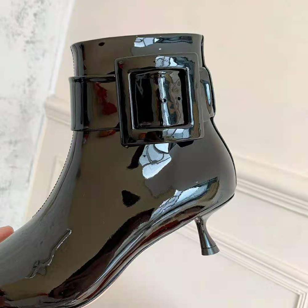 Roger Vivier Women Pointy Covered Buckle Ankle Boots in Patent Leather - image 10