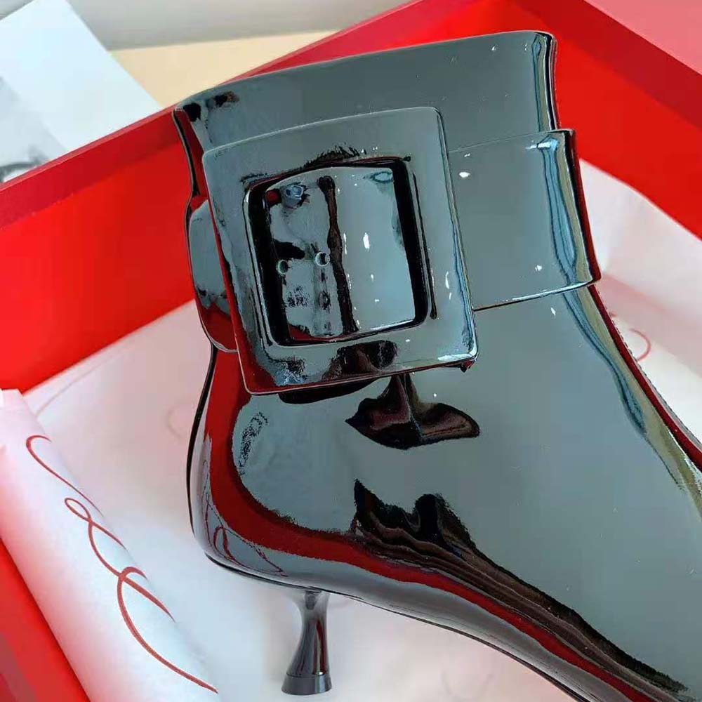 Roger Vivier Women Pointy Covered Buckle Ankle Boots in Patent Leather - image 8
