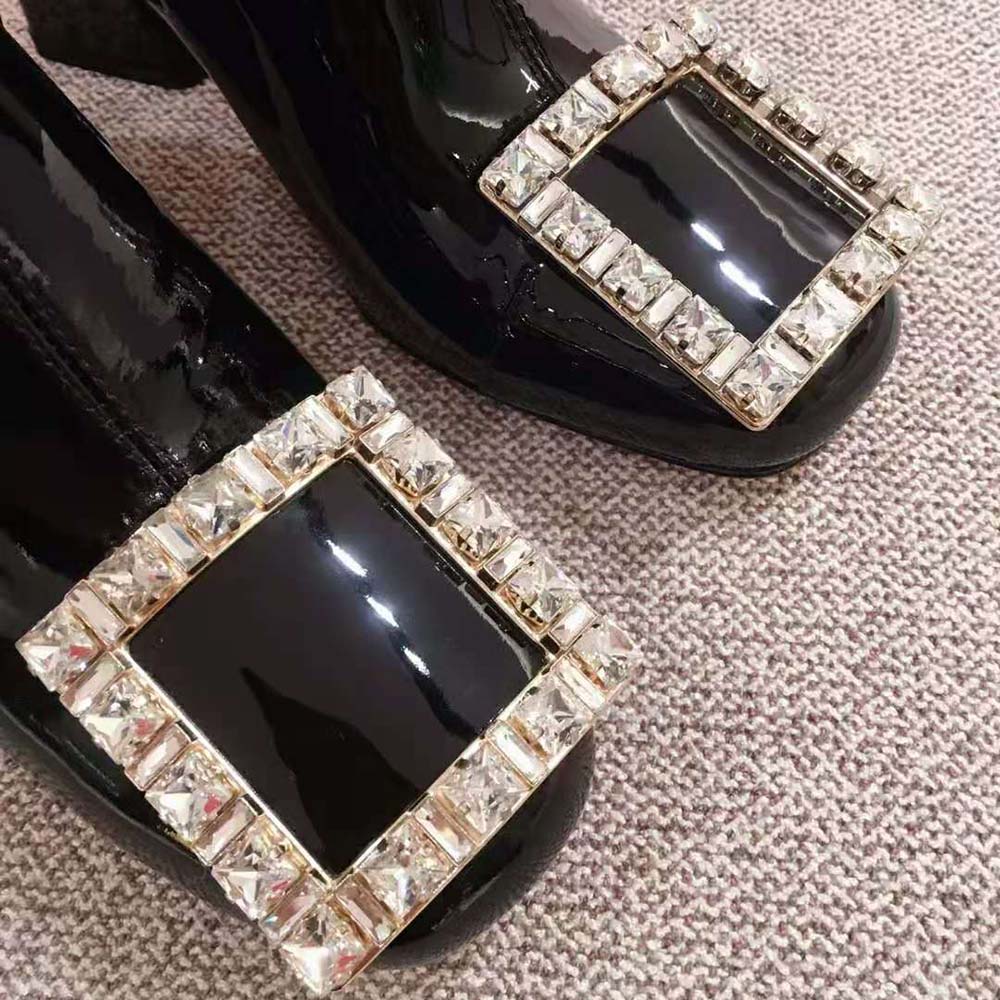 Roger Vivier Women Tres Vivier Strass Buckle Chelsea Booties in Patent Leather in 8.5cm Heel - image 5