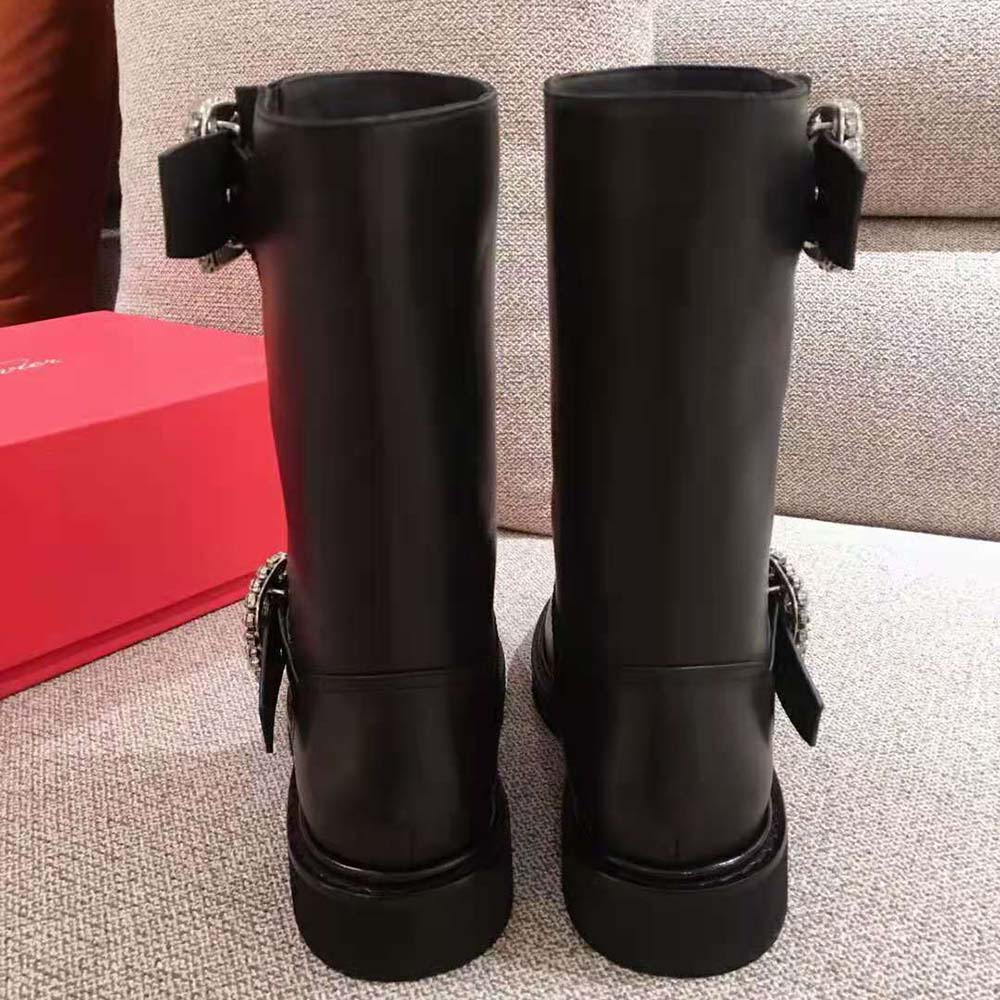 Roger Vivier Women Viv’ Biker Boots in 2.5cm Heel-Black - image 7