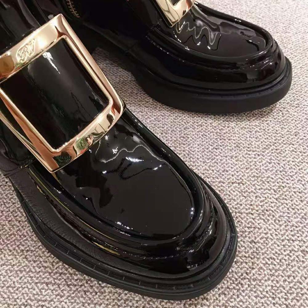 Roger Vivier Women Viv’ Rangers Metal Buckle Ankle Boots in Patent Leather in 6cm Heel - image 5