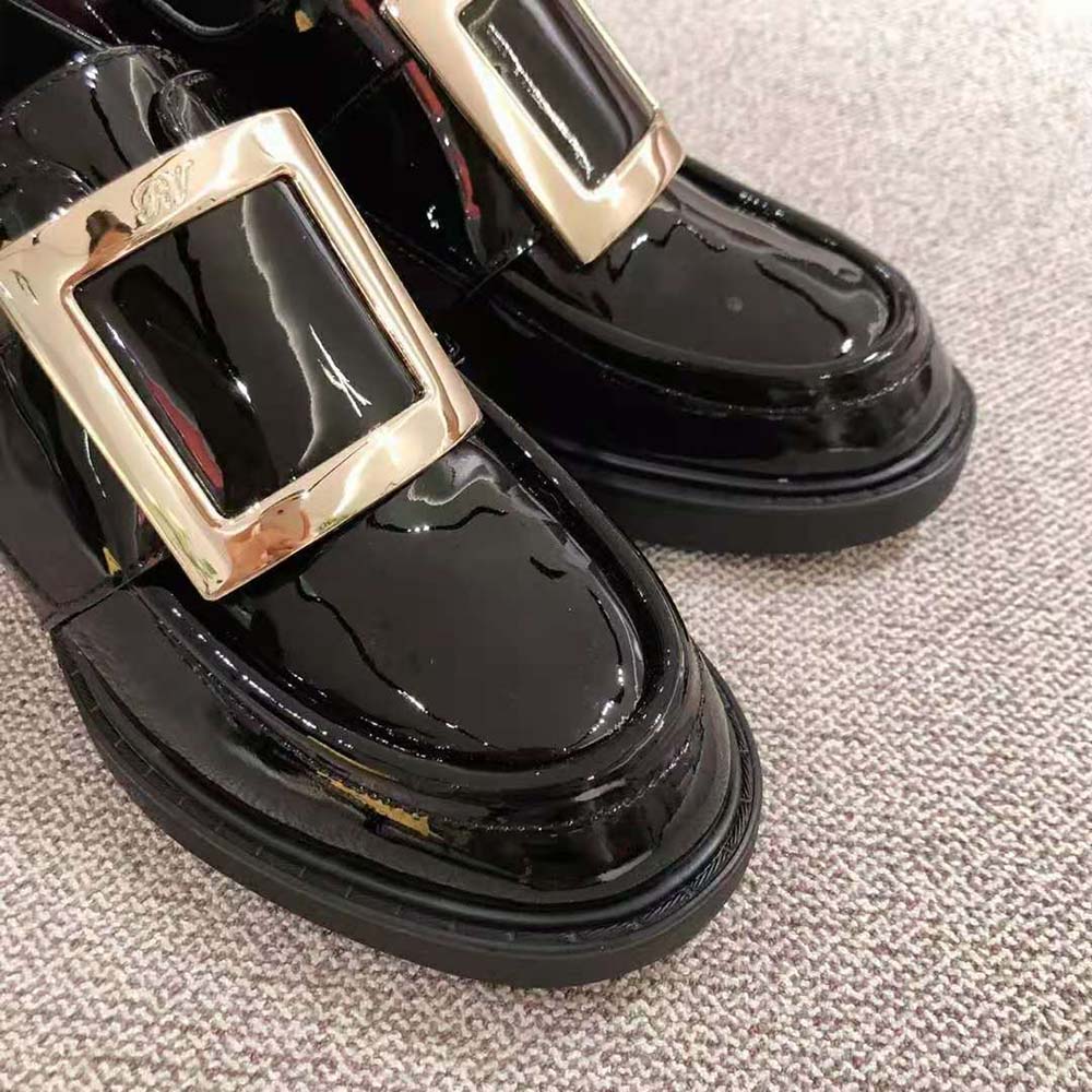 Roger Vivier Women Viv’ Rangers Metal Buckle Loafers in Patent Leather in 6cm Heel - image 5