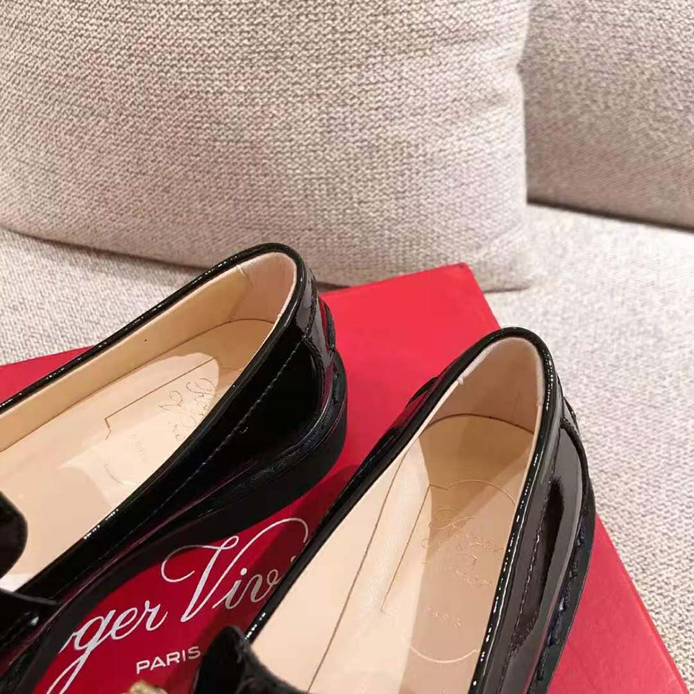 Roger Vivier Women Viv’ Rangers Strass Buckle Loafers-Black - image 6